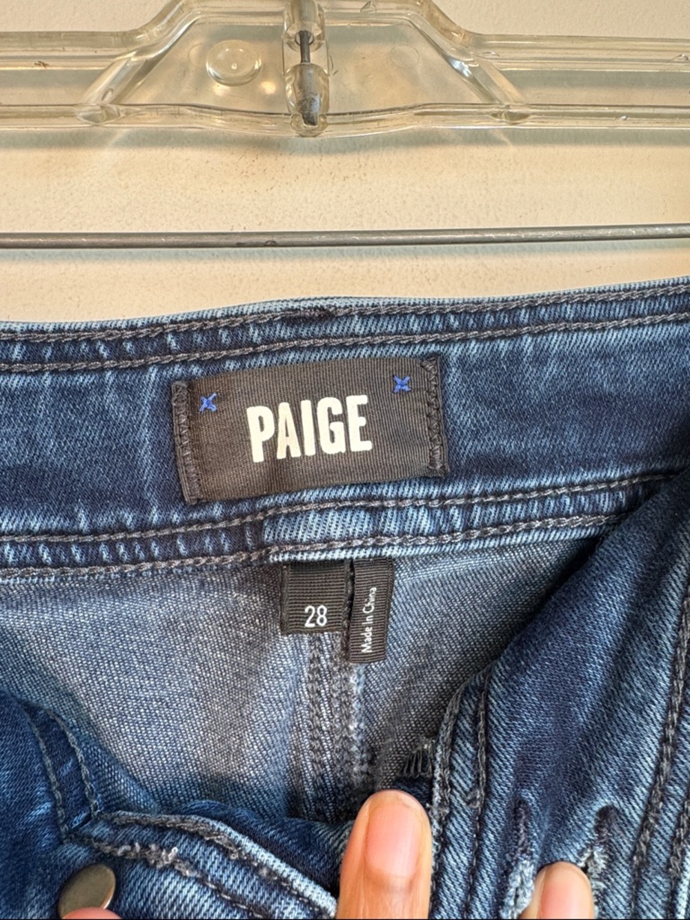 PAIGE Dark Blue Wide Leg Jeans - Picture 5 of 5